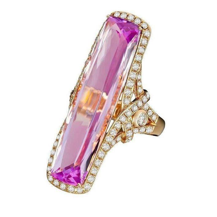 Grande Bague Diamant Cocktail Kunzite