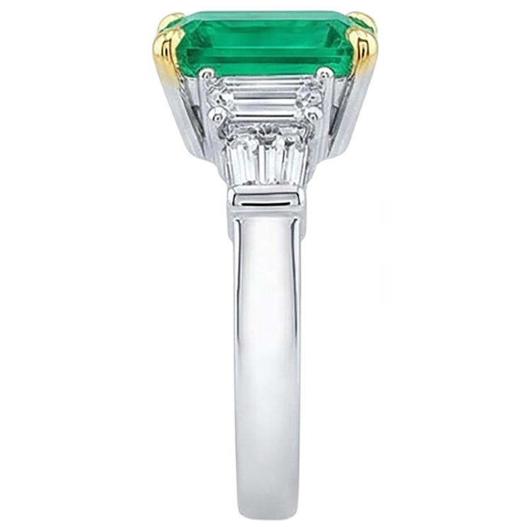 Grande Bague en Pierre Précieuse Emeraude Verte Diamant Extrait de la Terre Naturelle Bijoux Femmes