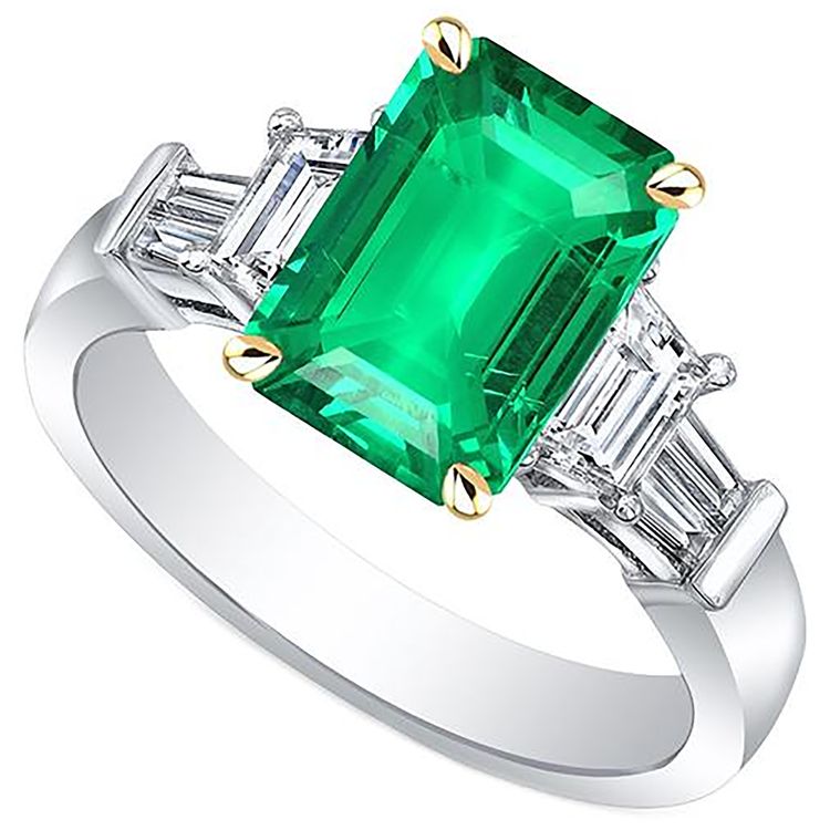 Grande Bague en Pierre Précieuse Emeraude Verte Diamant Extrait de la Terre Naturelle Bijoux Femmes