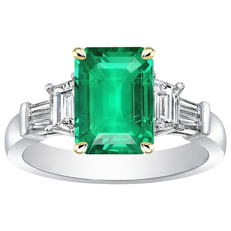 Grande Bague en Pierre Précieuse Emeraude Verte Diamant Extrait de la Terre Naturelle Bijoux Femmes
