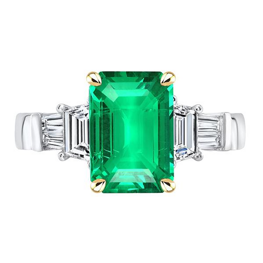 Grande Bague en Pierre Précieuse Emeraude Verte Diamant Extrait de la Terre Naturelle Bijoux Femmes