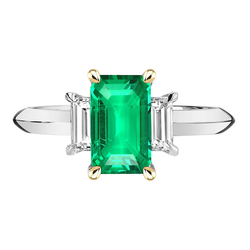 Émeraude Colombienne Bague avec Gemme – GIA Certifié 2 carats Or