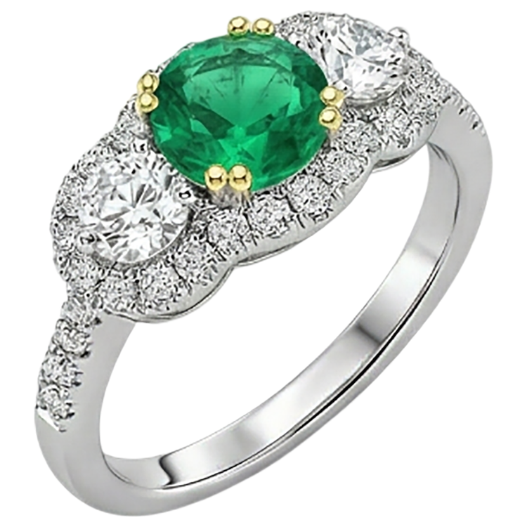 Émeraude Fine Bague Pierre Précieuse – vue de profil