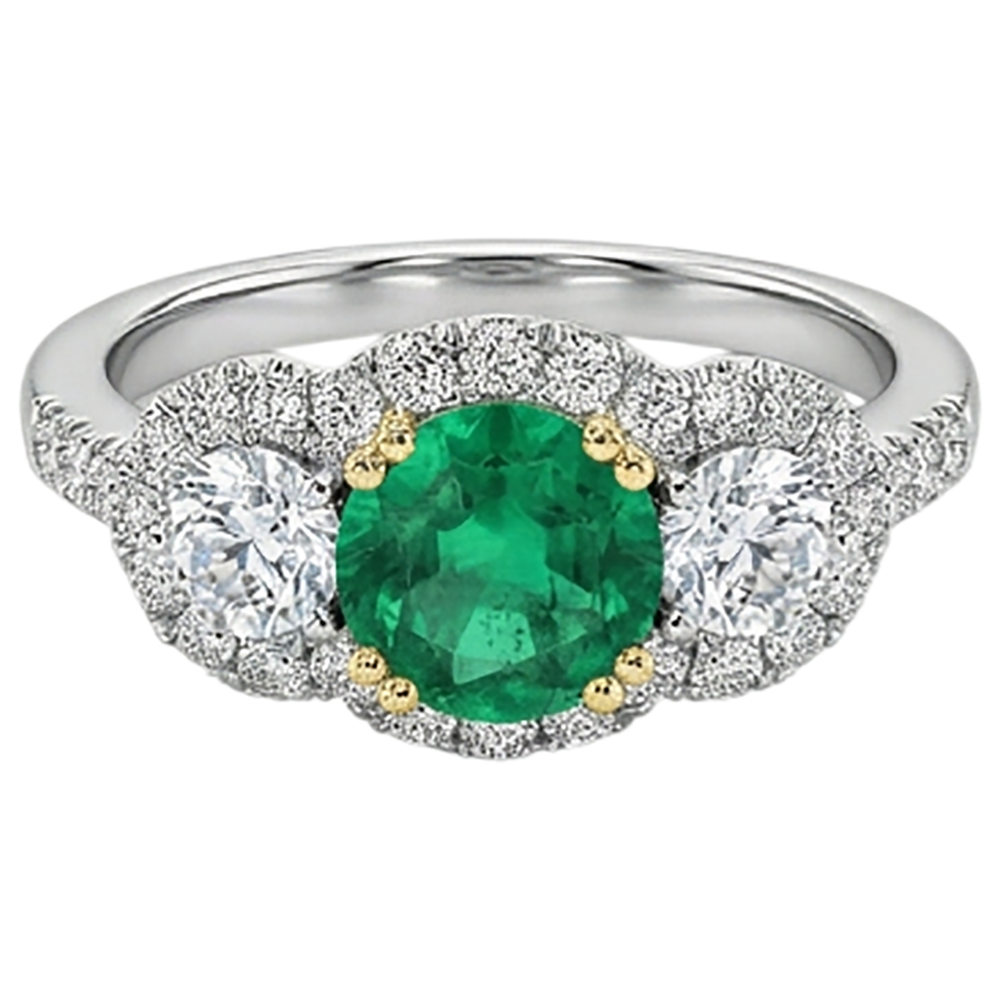 Émeraude Fine Bague Pierre Précieuse – vue d'angle
