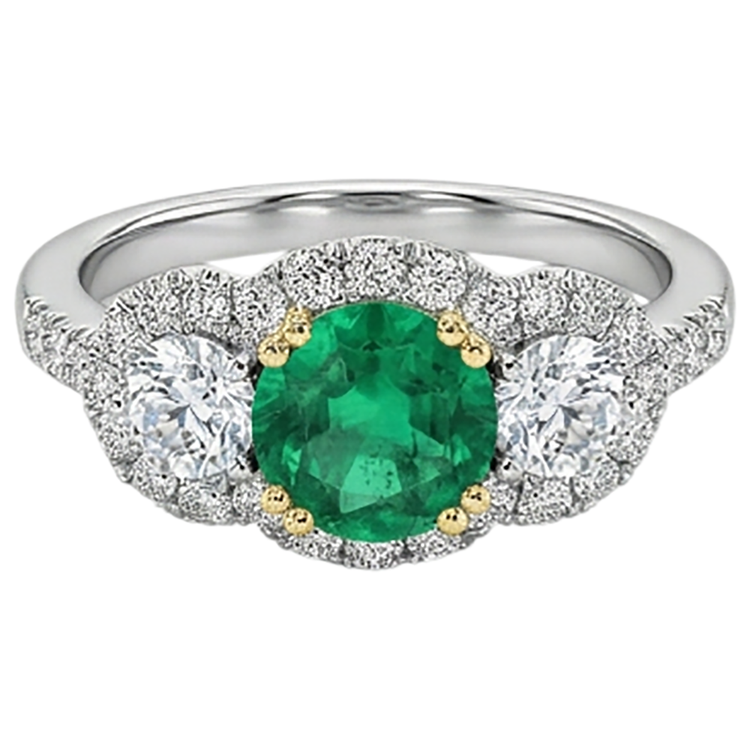 Émeraude Fine Bague Pierre Précieuse – vue d'angle