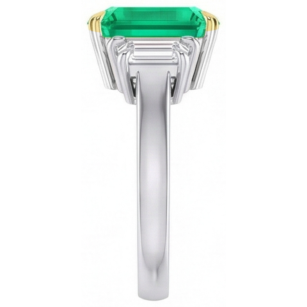 Émeraude Colombienne Bague Pierre de Couleur – vue de profil