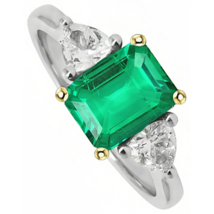Luxueux Bague avec Gemme 3,50 carats – vue de profil