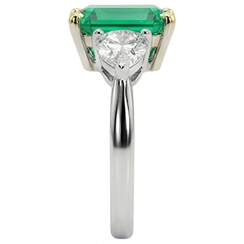 Émeraude Colombienne Bague avec Gemme – vue de dessus