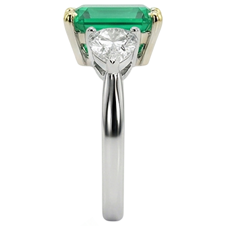 Émeraude Colombienne Bague avec Gemme – vue de dessus