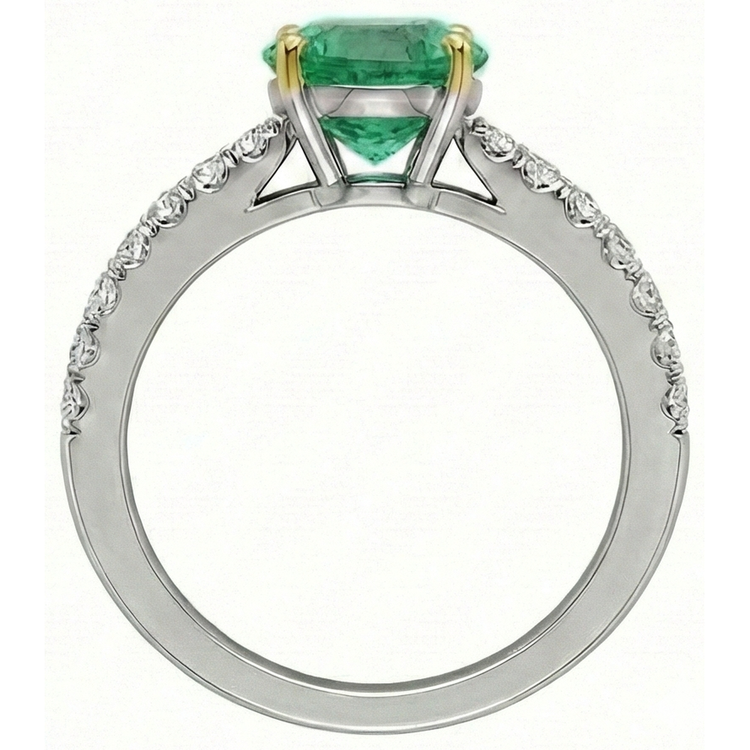 Émeraude Colombienne Bague Pierre de Couleur – vue de dessus