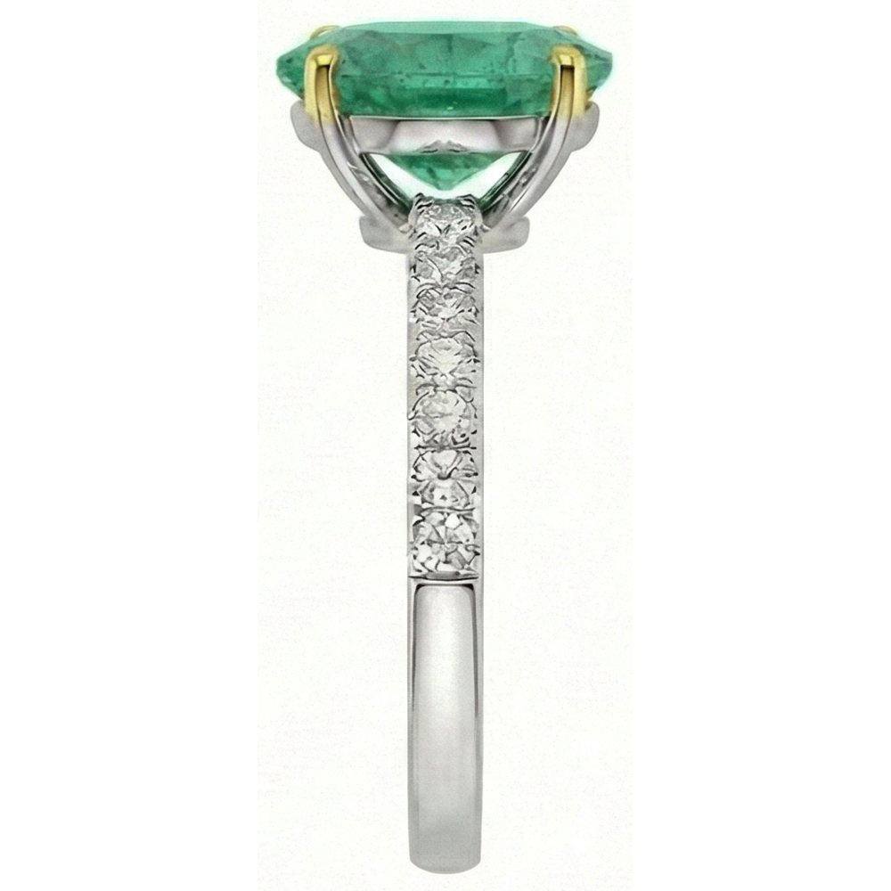 Signature Bague Pierre de Couleur 2 carats – vue de profil