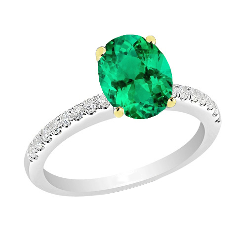 Signature Émeraude Colombienne Bague Pierre de Couleur 2 carats – vue principale