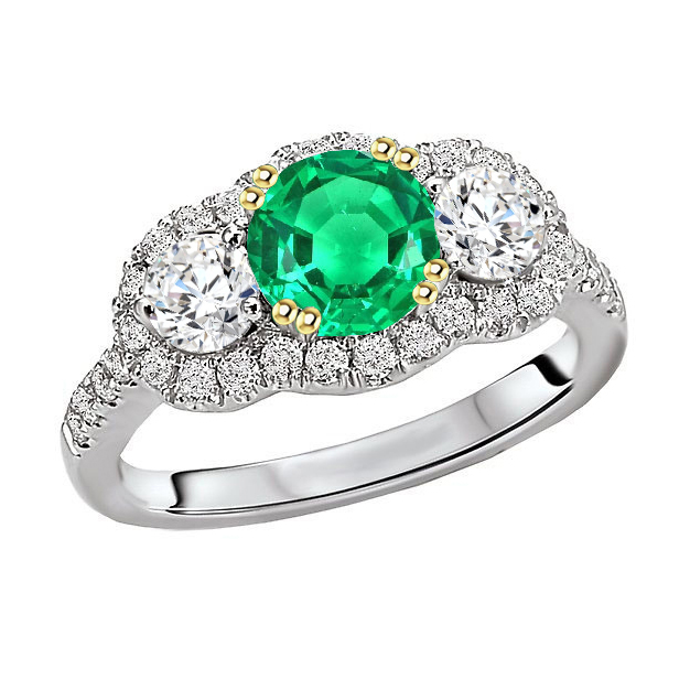 Premium Émeraude Fine Bague Pierre Précieuse 2,50 carats – vue principale