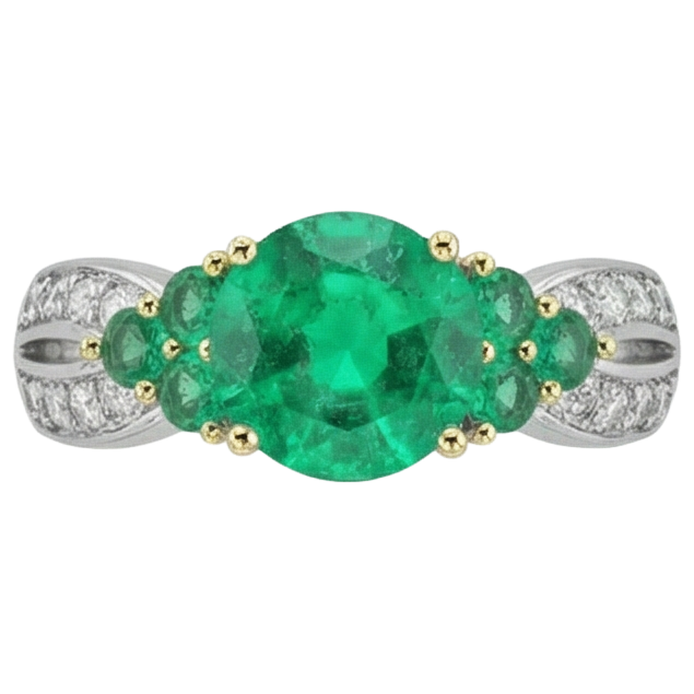 De luxe Bague Pierre de Couleur 2 carats – vue de côté