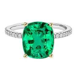 Élégant Émeraude Colombienne Bague Pierre Précieuse 4 carats