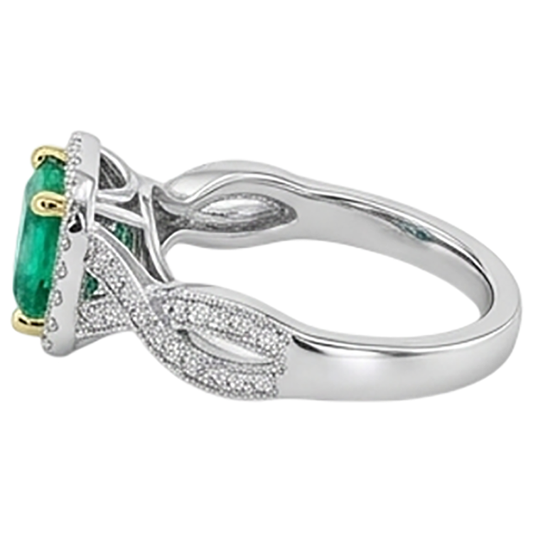 Émeraude Fine Bague Pierre Précieuse – vue de profil