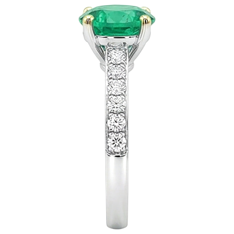 Artisanal Émeraude Colombienne Bague avec Gemme 2,50 carats – vue arrière