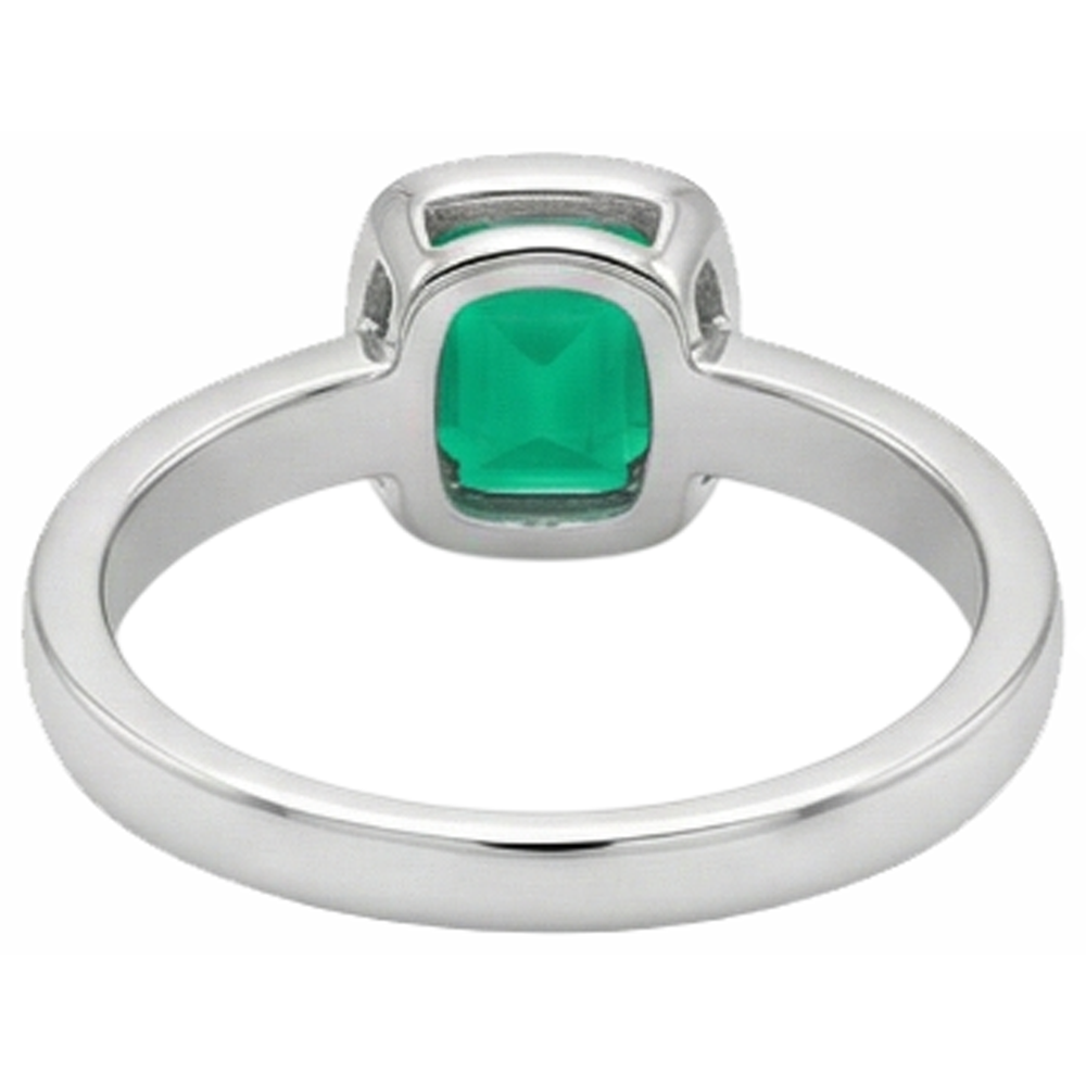 Émeraude Fine Bague avec Gemme 2,50 carats Or 14K Bicolore – vue arrière