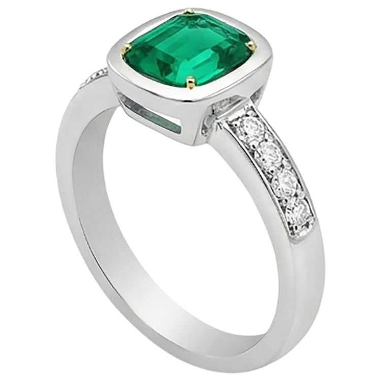 Signature Émeraude Fine Bague avec Gemme 2,50 carats – vue d'angle