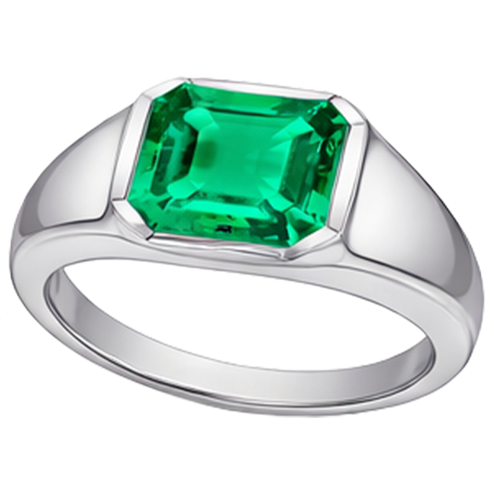 Intemporel Émeraude Fine Bague avec Gemme 4 carats – vue d'angle