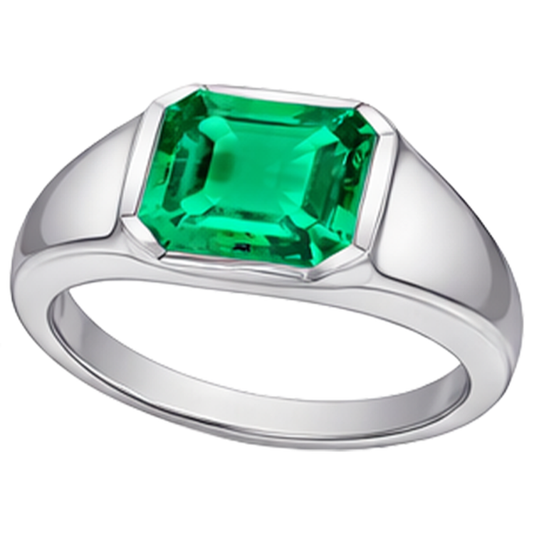 Intemporel Émeraude Fine Bague avec Gemme 4 carats – vue d'angle