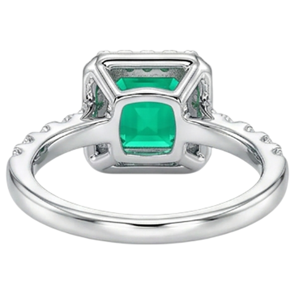 Émeraude Bague avec Gemme 3,50 carats Or Deux Tons 14 Carats – vue alternative