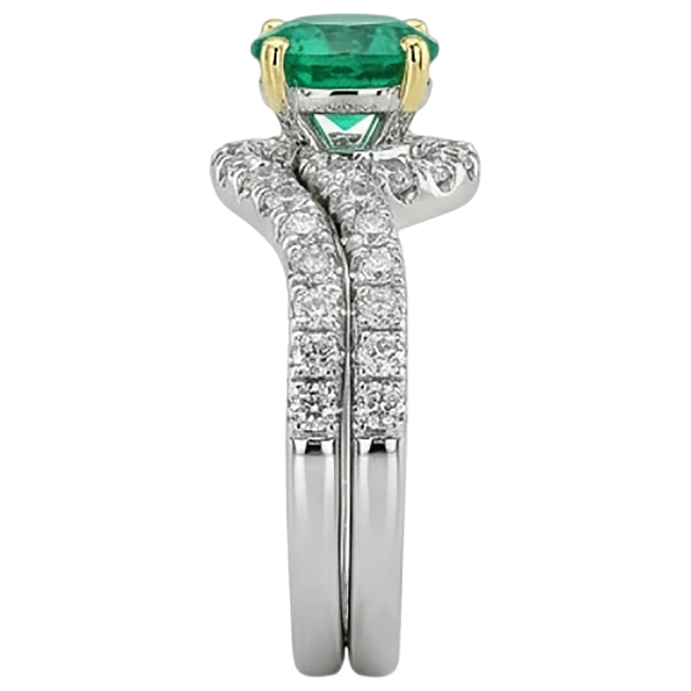 Fait à la main Émeraude Colombienne Bague Pierre de Couleur 2,50 carats – vue arrière