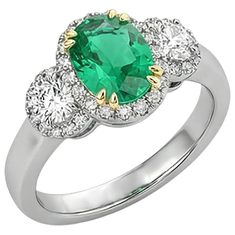 Étincelant Bague avec Gemme 2,50 carats – vue de côté