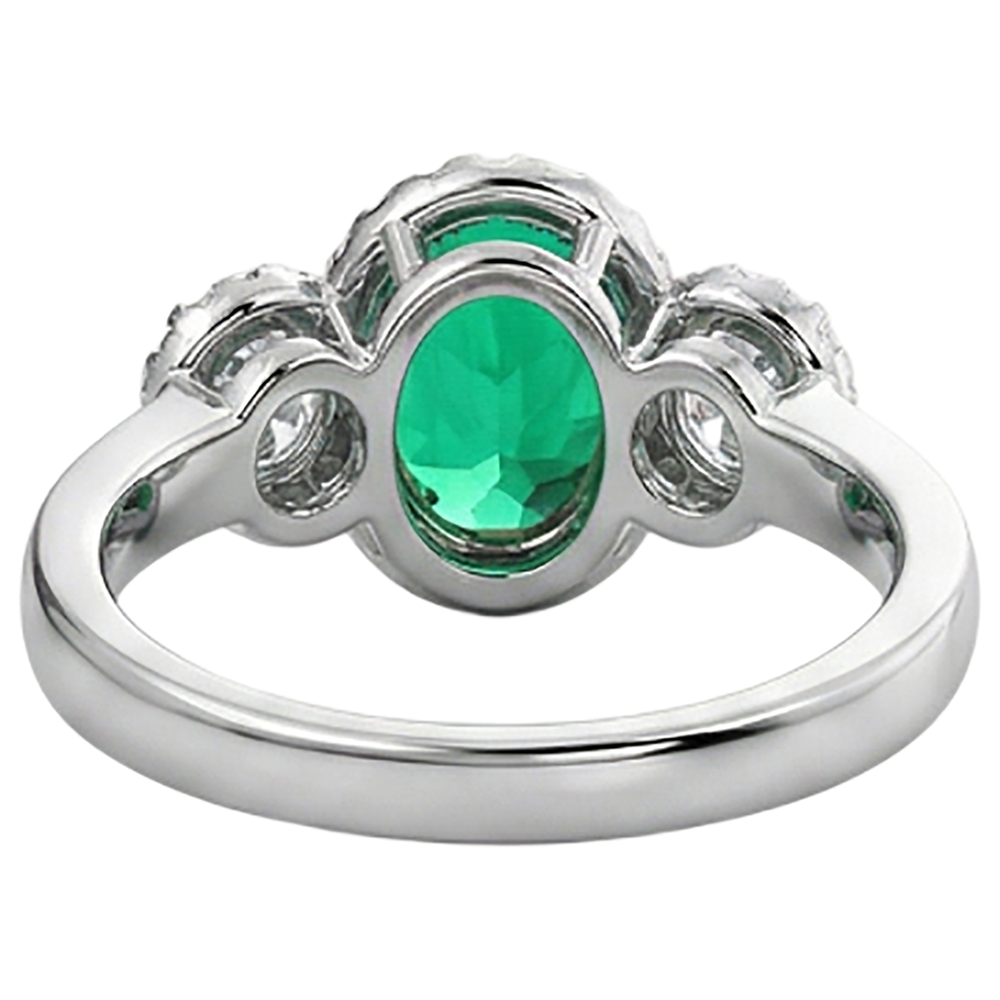 Émeraude Bague avec Gemme – vue arrière