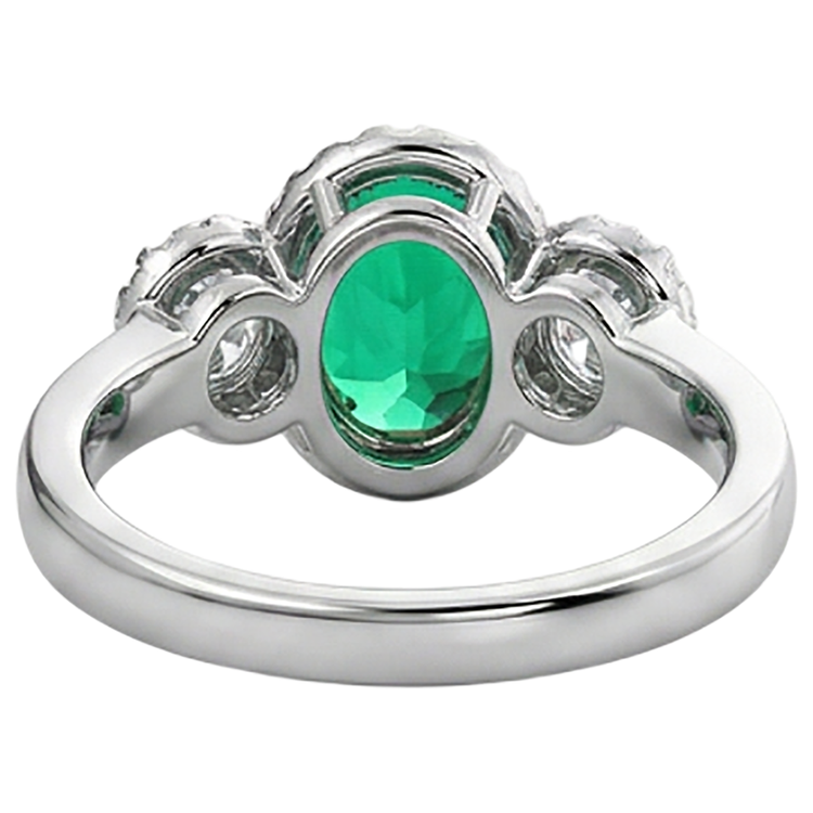 Émeraude Bague avec Gemme – vue arrière