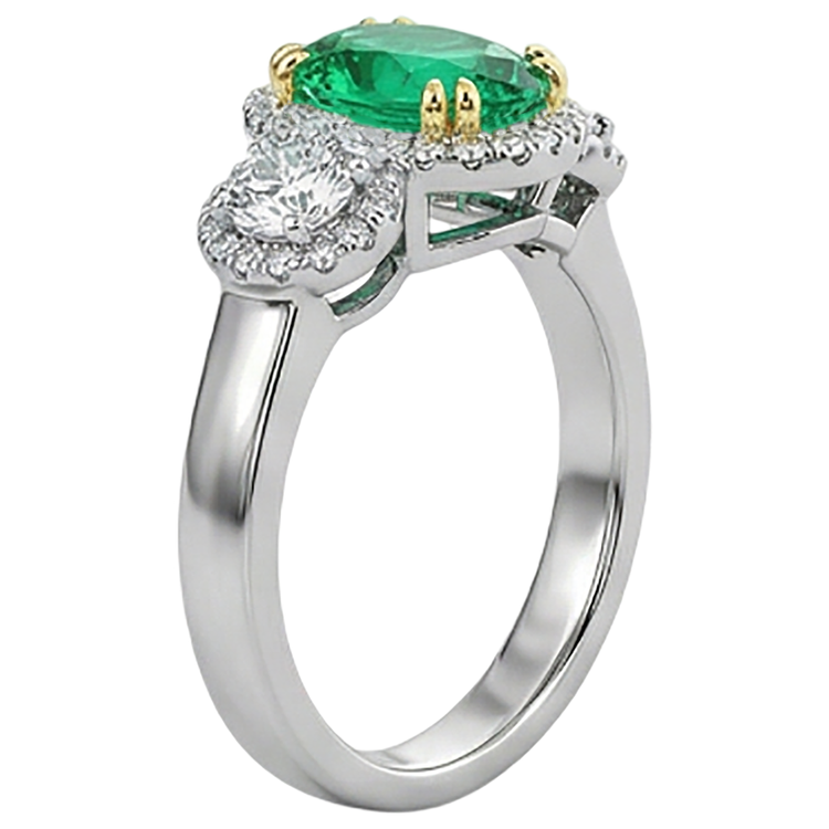 Émeraude Bague avec Gemme – vue d'angle