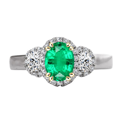 Émeraude Alliance Anniversaire Bague avec Gemme – 2,50 carats en