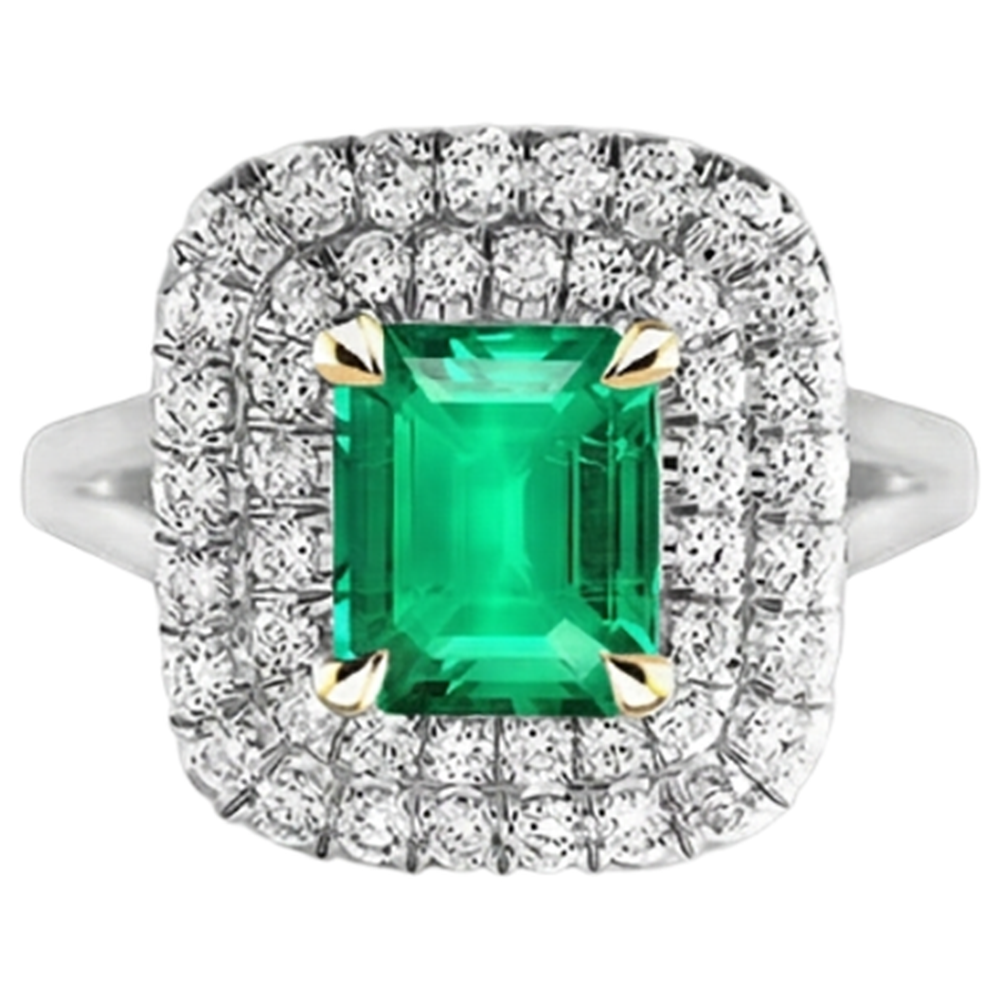 Élégant Bague Pierre de Couleur 2 carats – vue de face