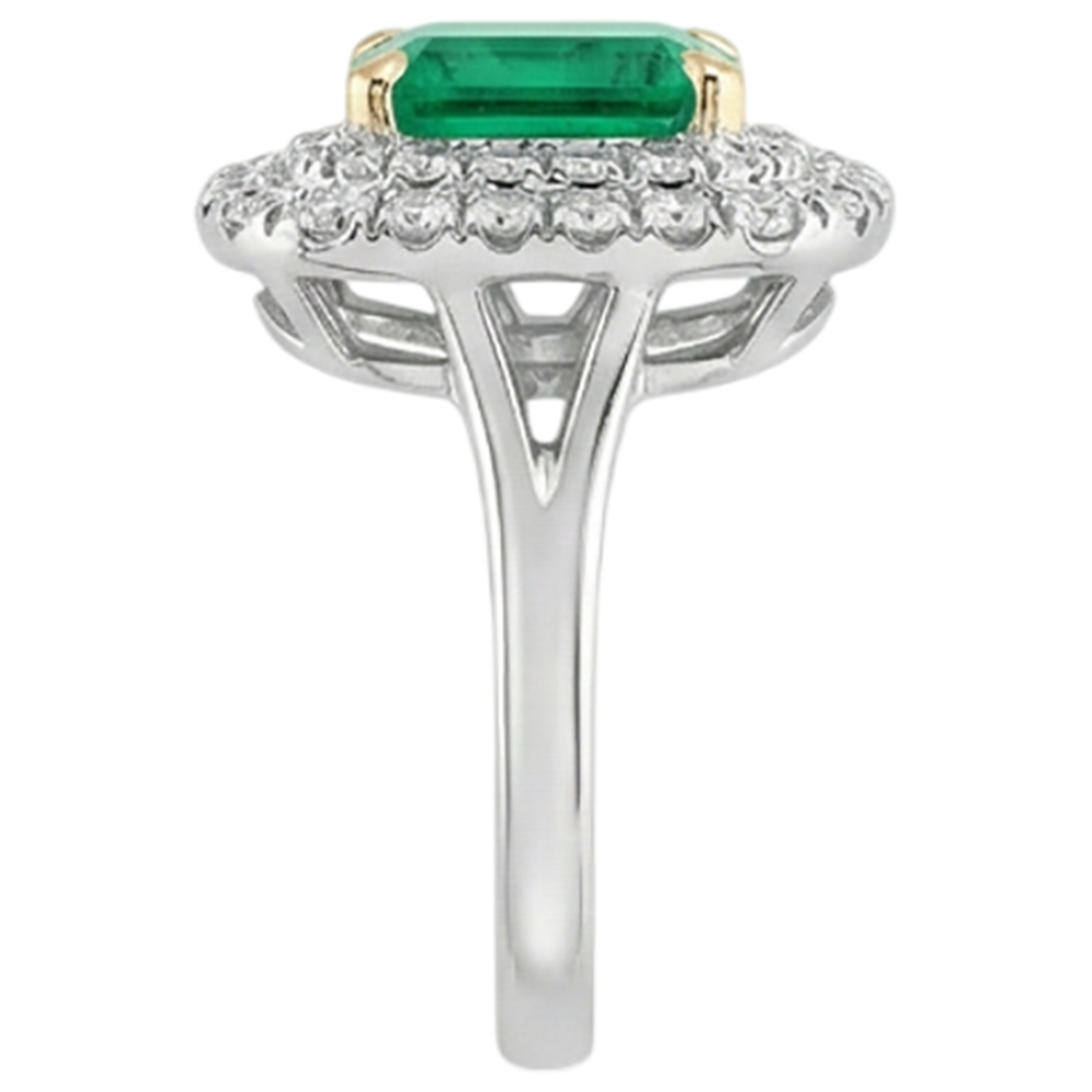 Élégant Émeraude Bague Pierre de Couleur 2 carats – vue arrière