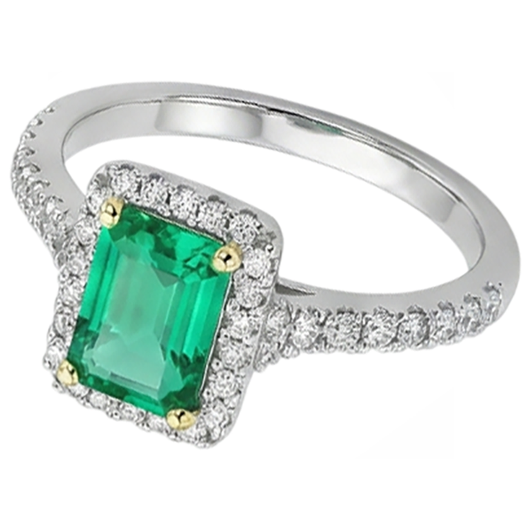 Fin Bague avec Gemme 2 carats – vue de côté