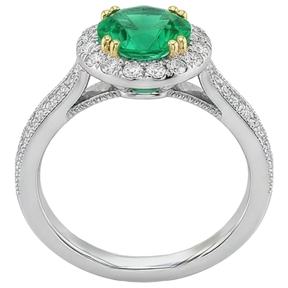 Premium Émeraude Colombienne Bague Pierre Précieuse 2,50 carats – vue d'angle