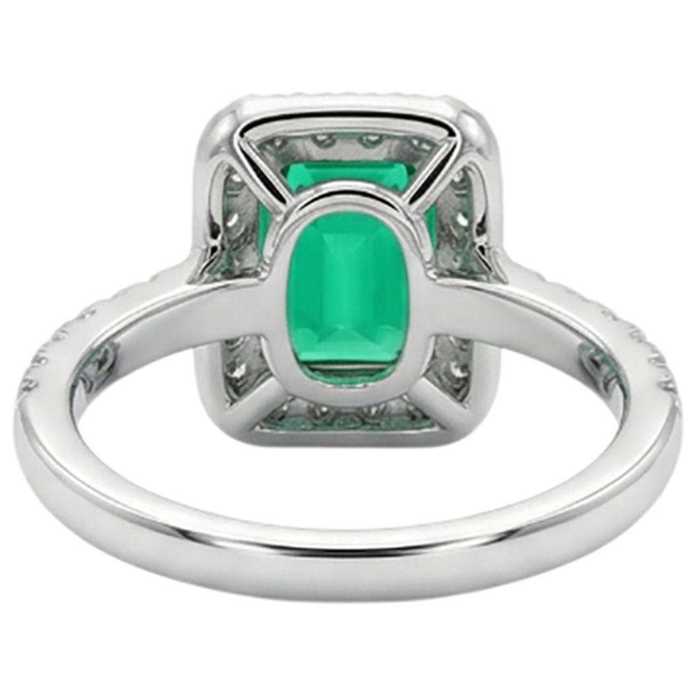 Sur mesure Émeraude Colombienne Bague Pierre de Couleur 2 carats – vue détaillée
