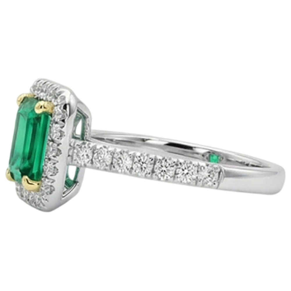 Sur mesure Émeraude Colombienne Bague Pierre de Couleur 2 carats – vue de profil