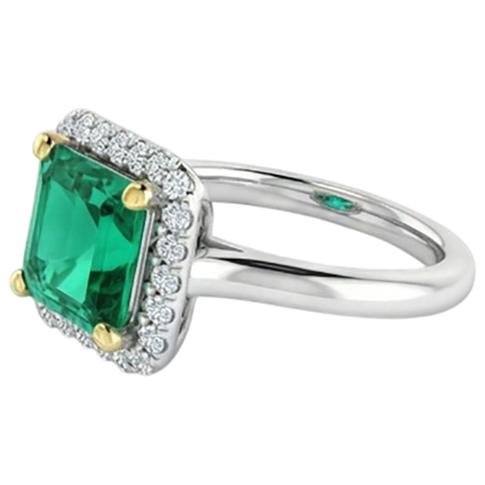 Émeraude Fine Bague Pierre de Couleur – vue de profil