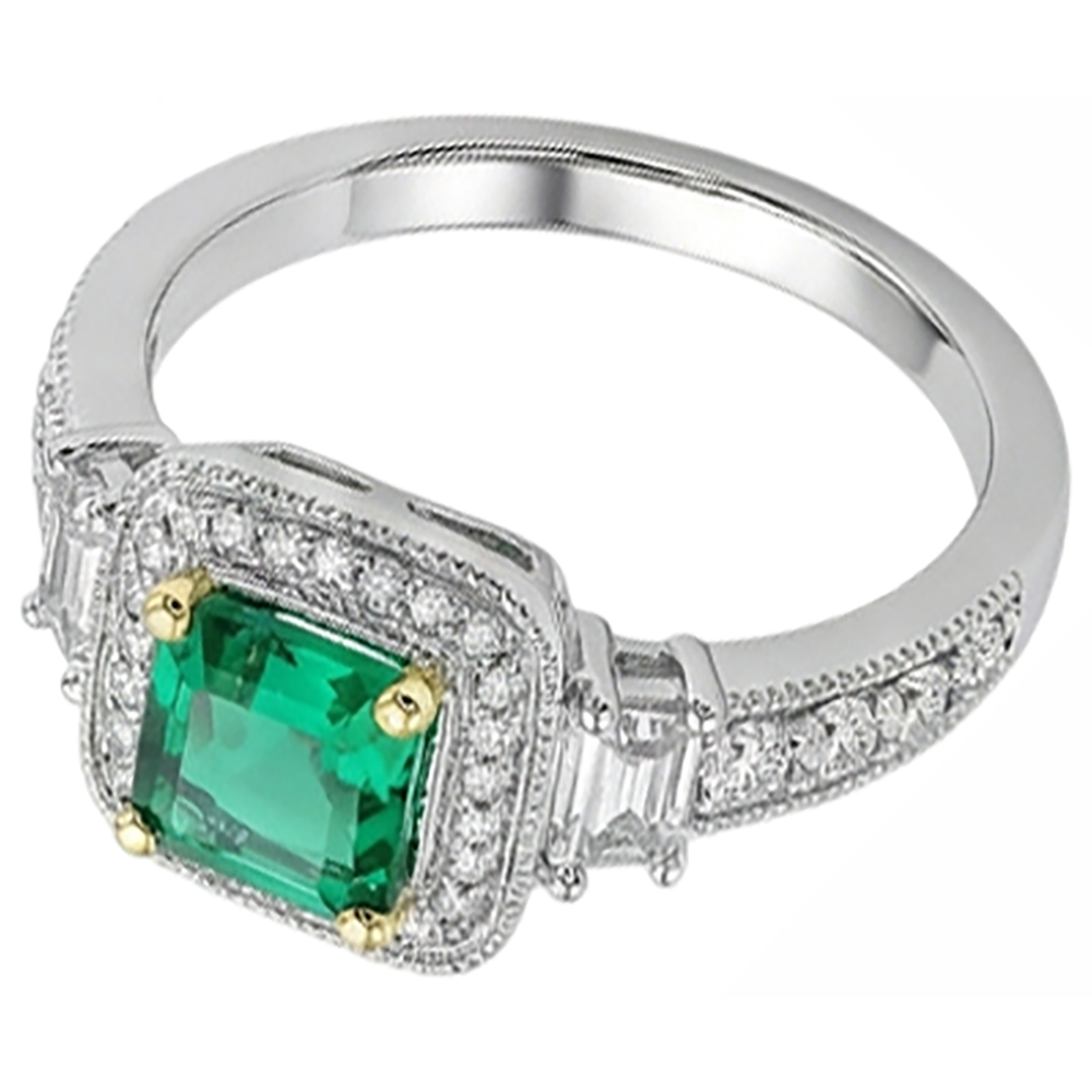 Confectionné main Bague Pierre de Couleur 3 carats – vue de face