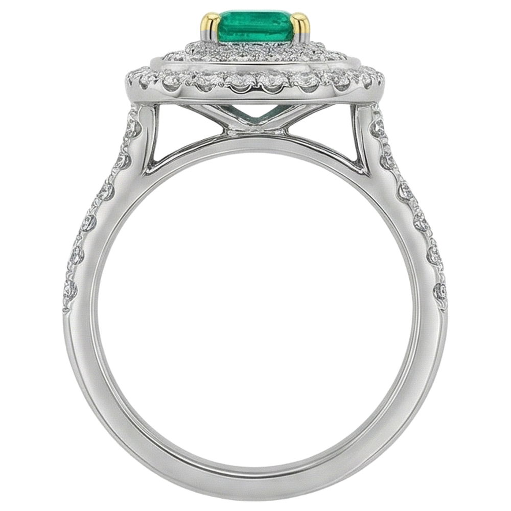 Confectionné main Bague Pierre Précieuse 1 carats – vue de dessus