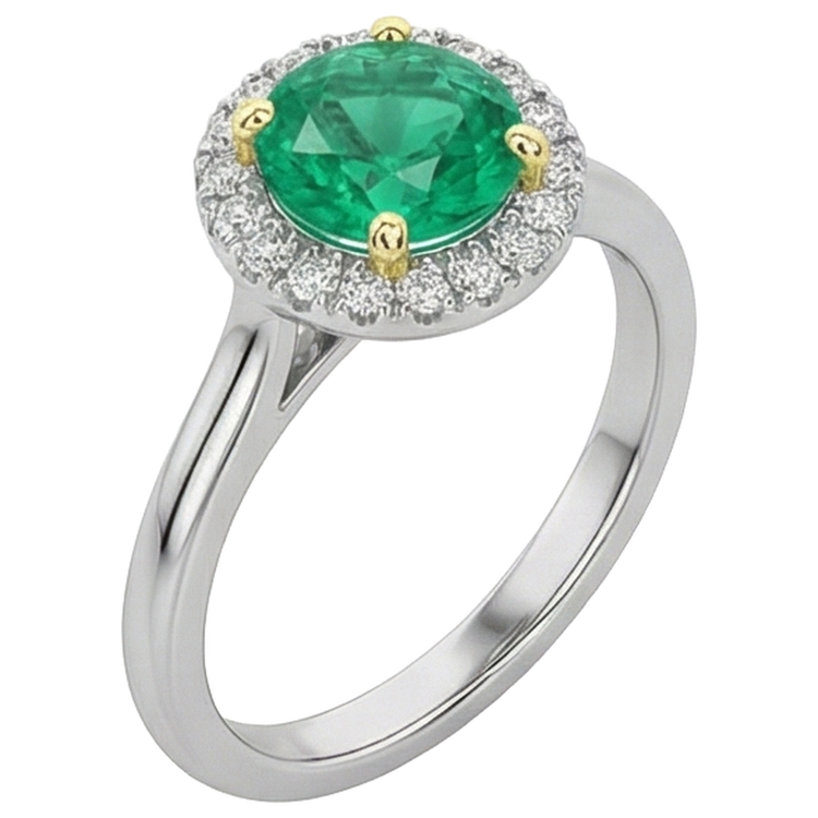 Émeraude Fine Bague avec Gemme – vue de côté