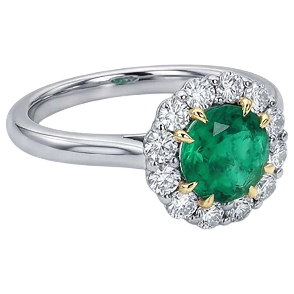 Haut de gamme Émeraude Bague Pierre de Couleur 2,50 carats – vue d'angle