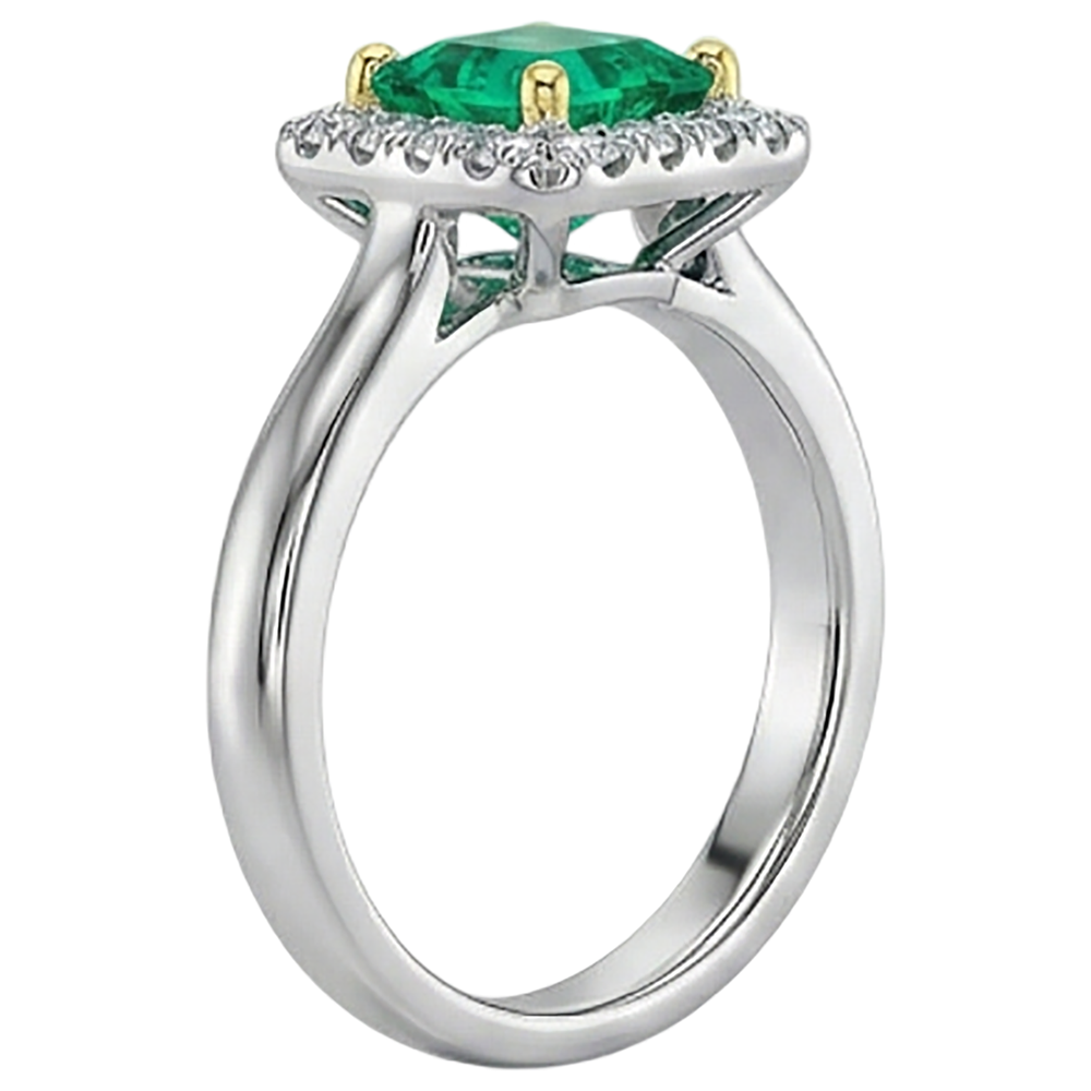 Intemporel Émeraude Colombienne Bague avec Gemme 3 carats – vue de dessus