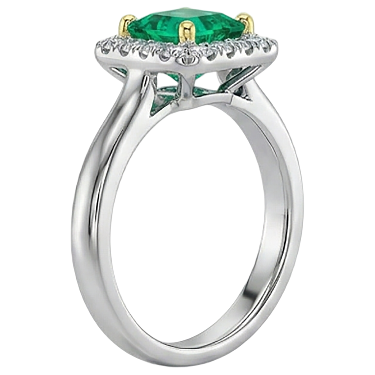 Intemporel Émeraude Colombienne Bague avec Gemme 3 carats – vue de dessus