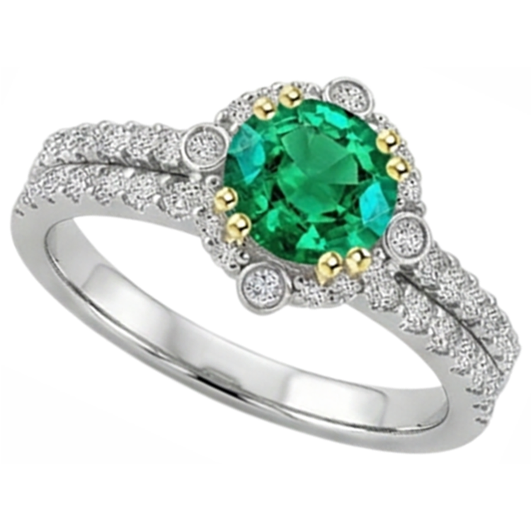 Émeraude Fine Bague Pierre Précieuse – vue de face