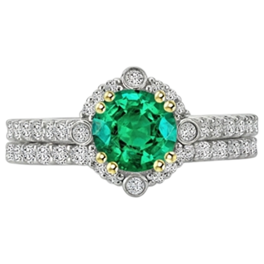 Émeraude Fine Bague Pierre Précieuse – vue de dessus
