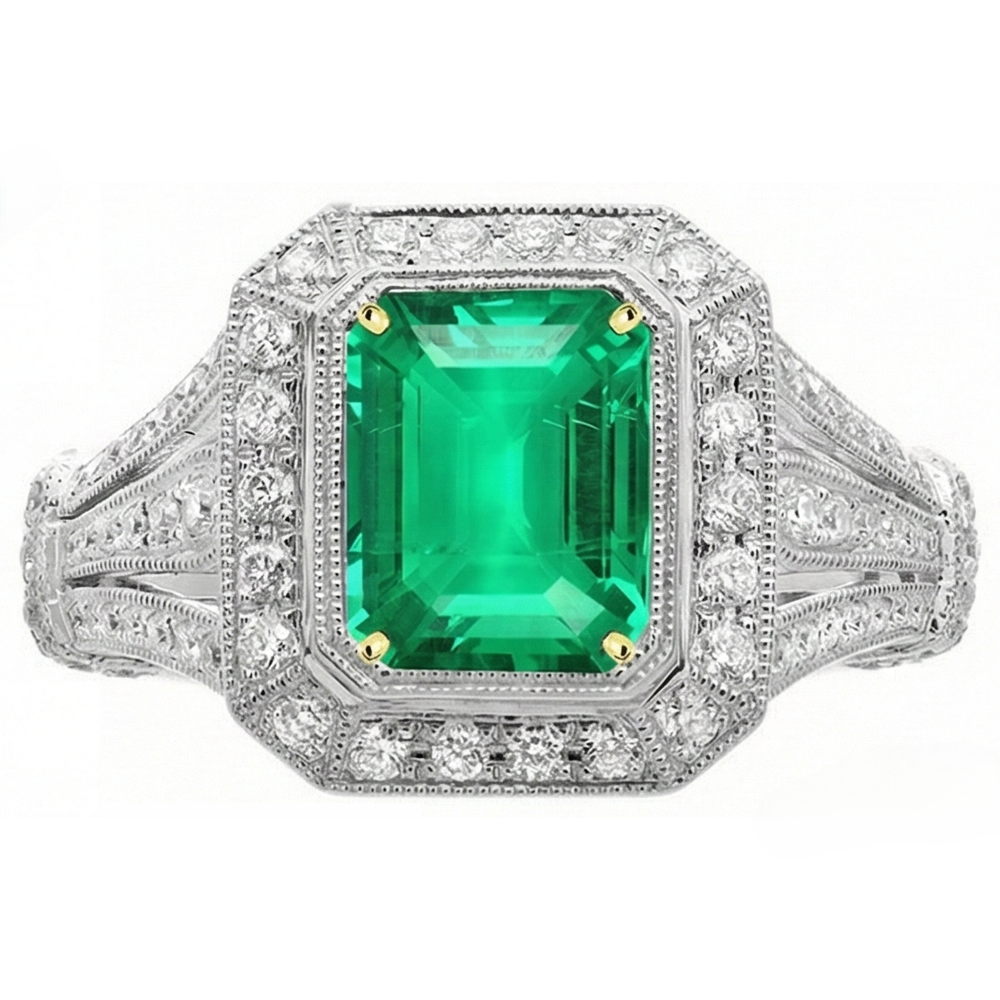 Haut de gamme Bague Pierre Précieuse 4 carats – vue de face