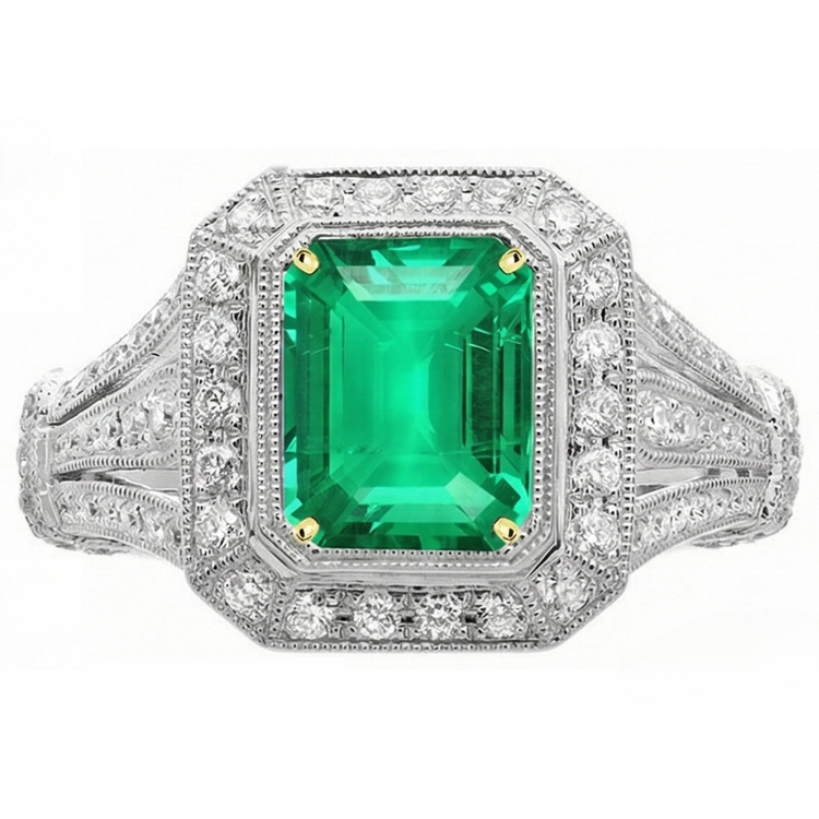 Haut de gamme Bague Pierre Précieuse 4 carats – vue de face