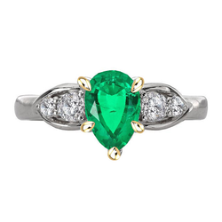 Émeraude Fine Bague Pierre de Couleur – Certifié GIA 2 carats Or